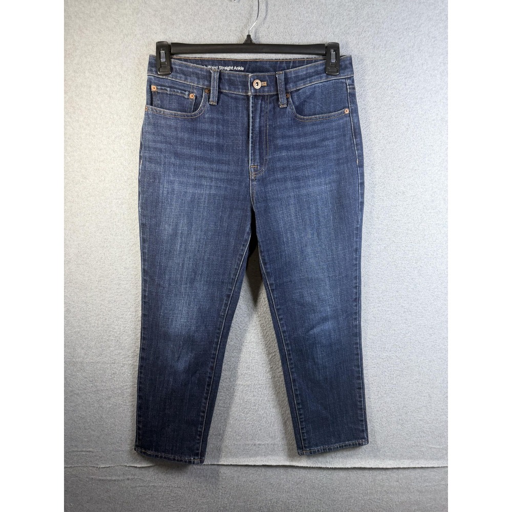 Talbots Flawless Jeans Womens 6P Blue High Waist Straight Ankle Stretch Denim